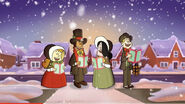 Edith as a Christmas caroler
