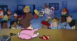 Bernice is the first to throw at Benny.