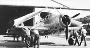 US personnel pushing the plane in the hangar