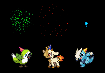 Original Pokémon sprites of the avatars representing the Pokémon