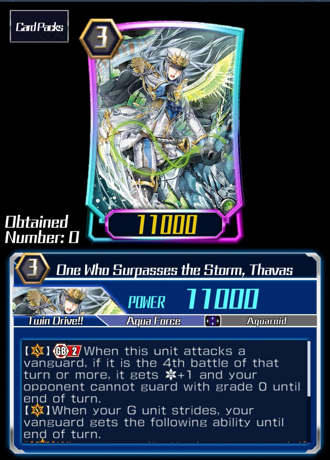 One Who Surpasses the Storm, Thavas (ZERO) | Cardfight!! Vanguard Wiki |  Fandom
