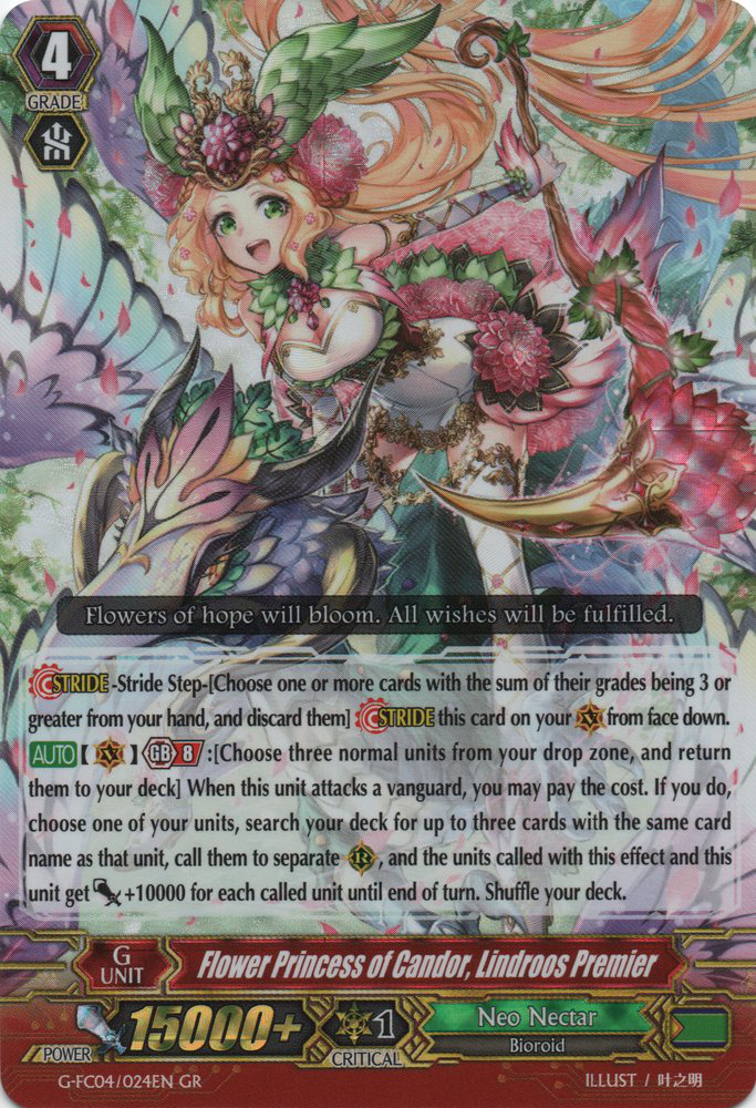 Flower Princess Of Candor Lindroos Premier Cardfight Vanguard Wiki Fandom
