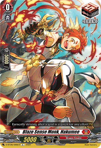 Blaze Sense Monk, Hakumee | Cardfight!! Vanguard Wiki | Fandom