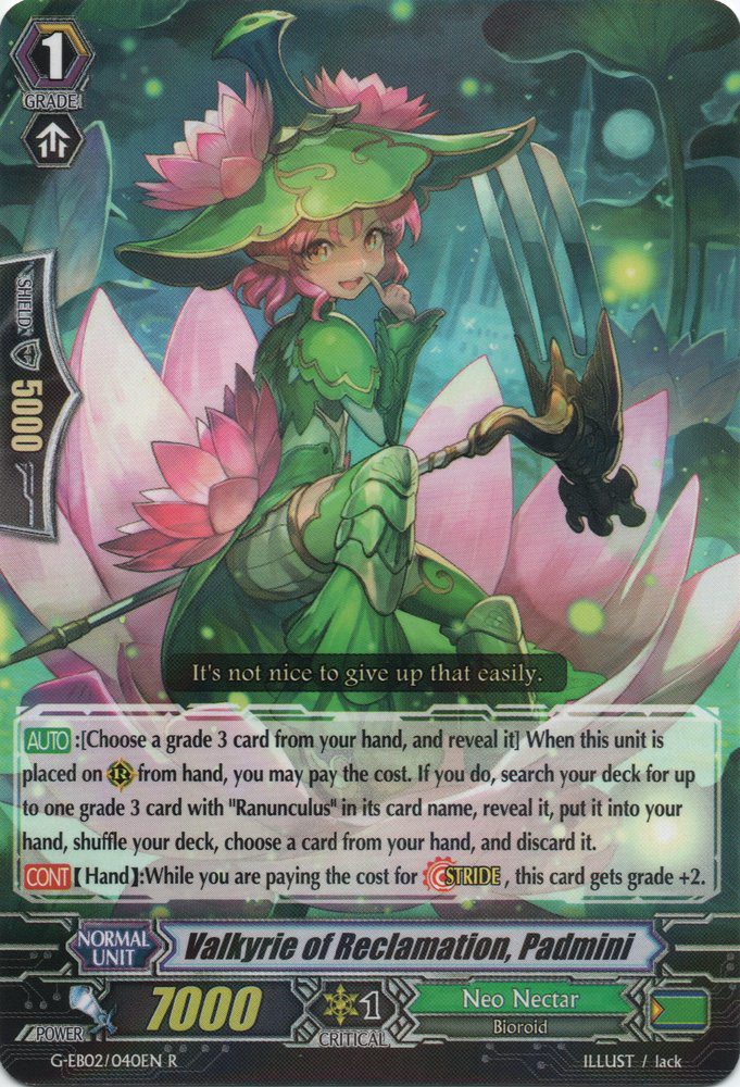 ヴァンガード　パドミニ Valkyrie of Reclamation, Padmini | Cardfight!! Vanguard Wiki