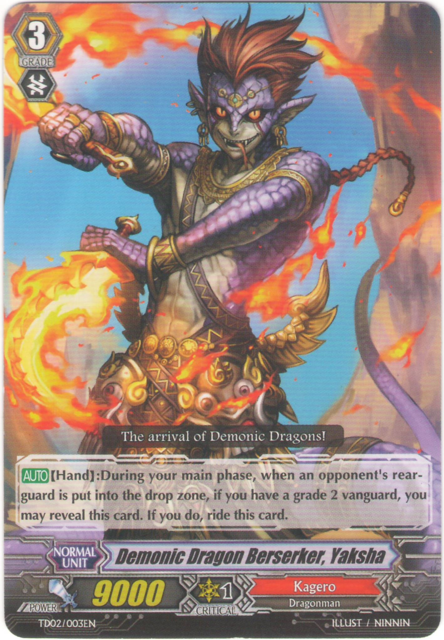 Demonic Dragon Berserker, Yaksha | Cardfight!! Vanguard Wiki | Fandom