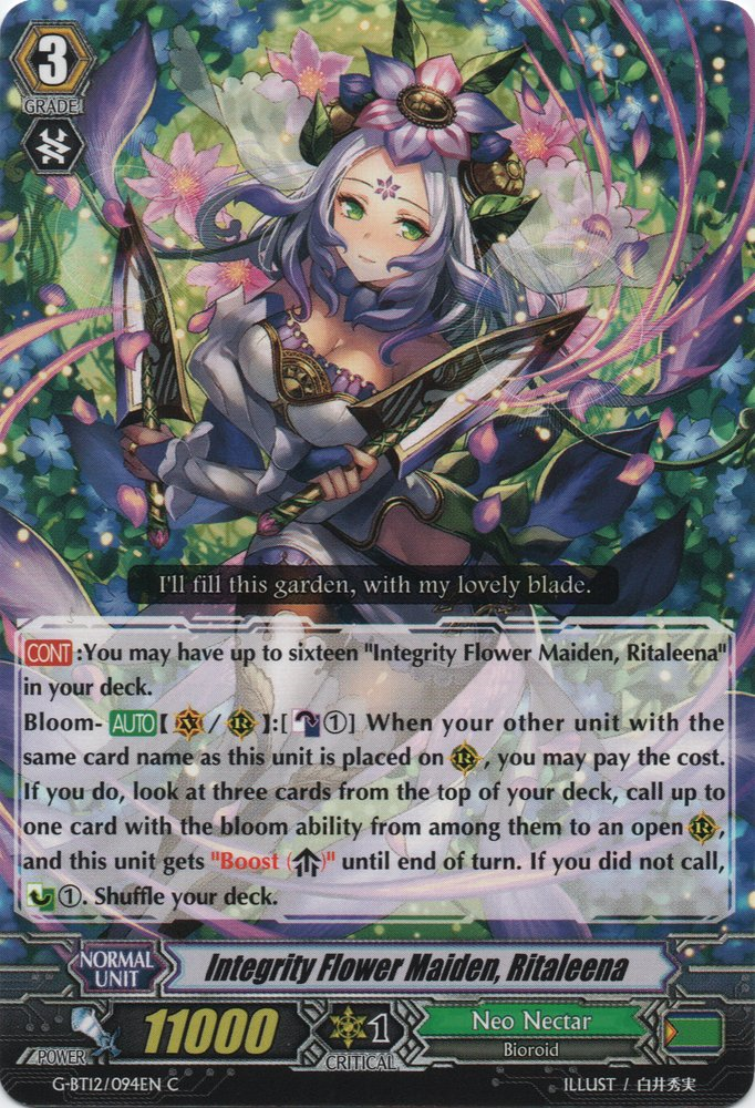 Integrity Flower Maiden, Ritaleena | Cardfight!! Vanguard