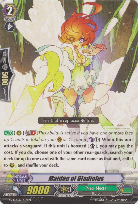 Maiden of Gladiolus | Cardfight!! Vanguard Wiki | Fandom