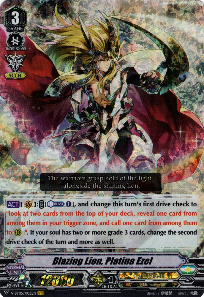 V-BT05/003EN VR Blazing Lion, Platina Ezel