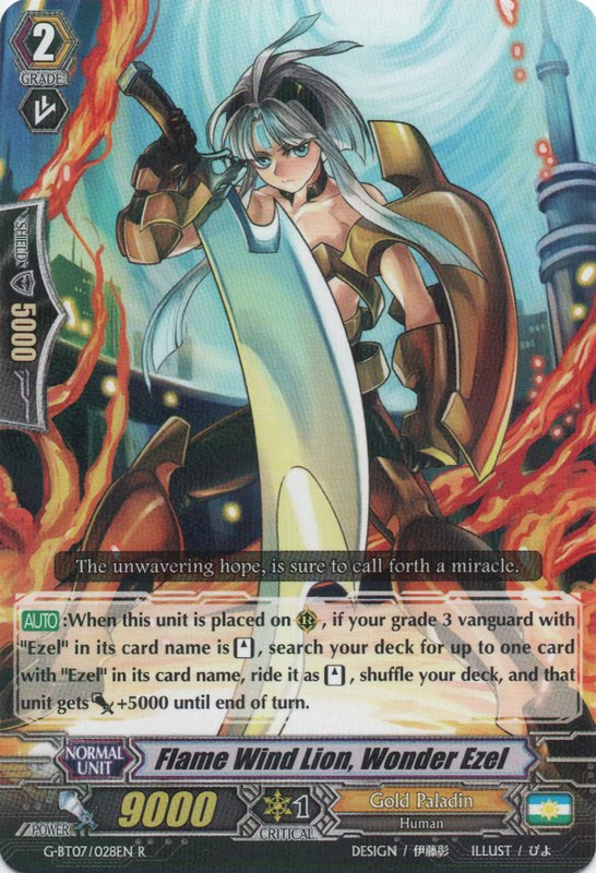 Flame Wind Lion, Wonder Ezel | Cardfight!! Vanguard Wiki