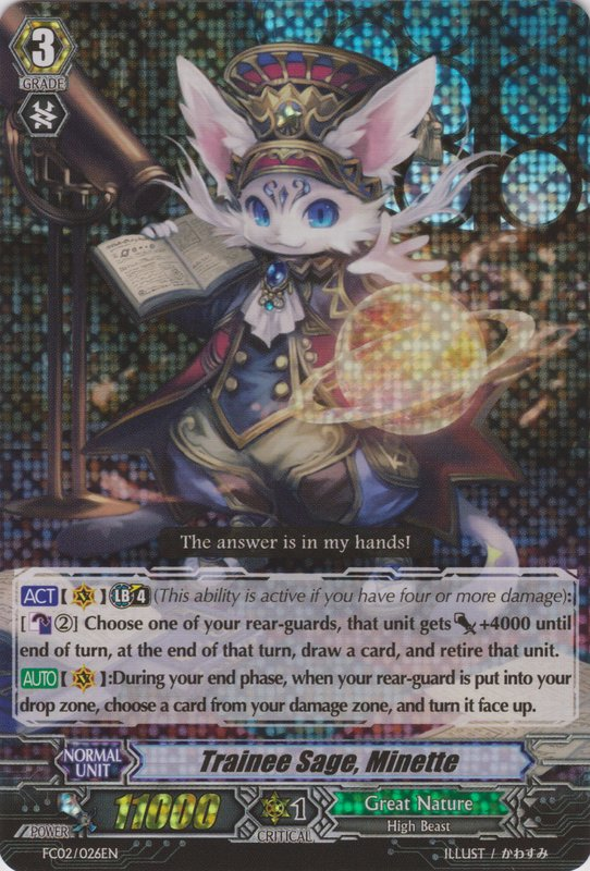 Trainee Sage, Minette | Cardfight!! Vanguard Wiki | Fandom Trainee Sage, Minette | Cardfight!! Vanguard Wiki | Fandom