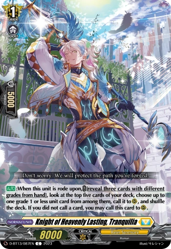 Knight of Heavenly Lasting, Tranquilia | Cardfight!! Vanguard Wiki