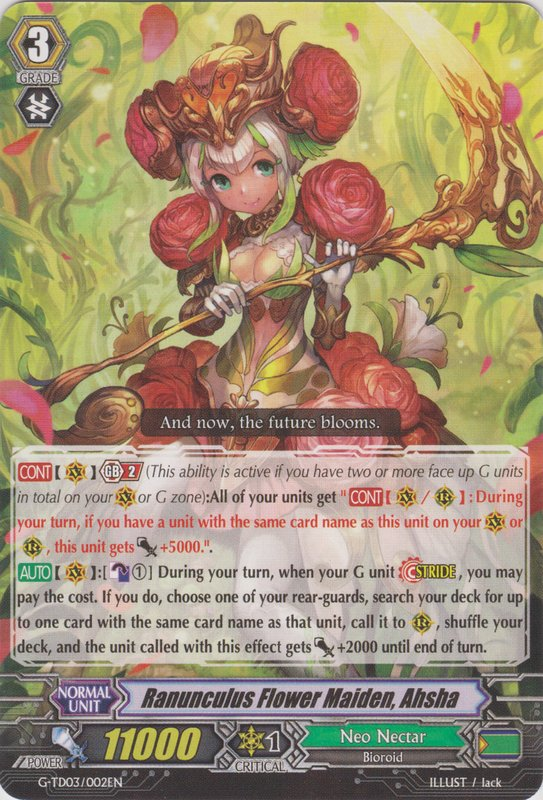 Ranunculus Flower Maiden, Ahsha | Cardfight!! Vanguard Wiki Ranunculus Flower Maiden, Ahsha | Cardfight!! Vanguard Wiki