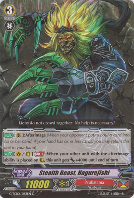 Stealth Beast, Hagurejishi | Cardfight!! Vanguard Wiki | Fandom Stealth Beast, Hagurejishi | Cardfight!! Vanguard Wiki | Fandom