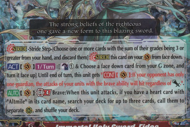 Immortal Holy Sword, Fides, Cardfight!! Vanguard Wiki