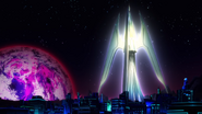 Nation's tower, including Wandering Star Brandt approaching, shown in V #49