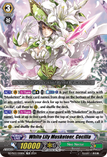 ヴァンガード　白百合の銃士セシリア　英語版 White Lily Musketeer, Cecilia | Cardfight!! Vanguard Wiki
