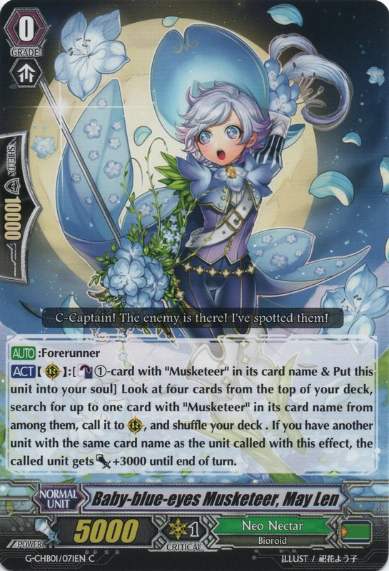 Baby-blue-eyes Musketeer, May Len | Cardfight!! Vanguard Wiki | Fandom