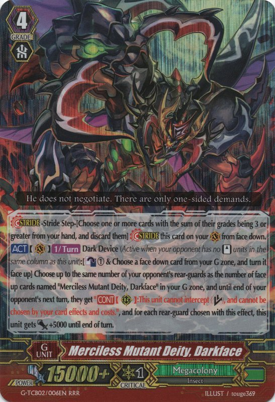 Merciless Mutant Deity, Darkface | Cardfight!! Vanguard Wiki | Fandom