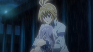 Leon helping an unconscious Misaki