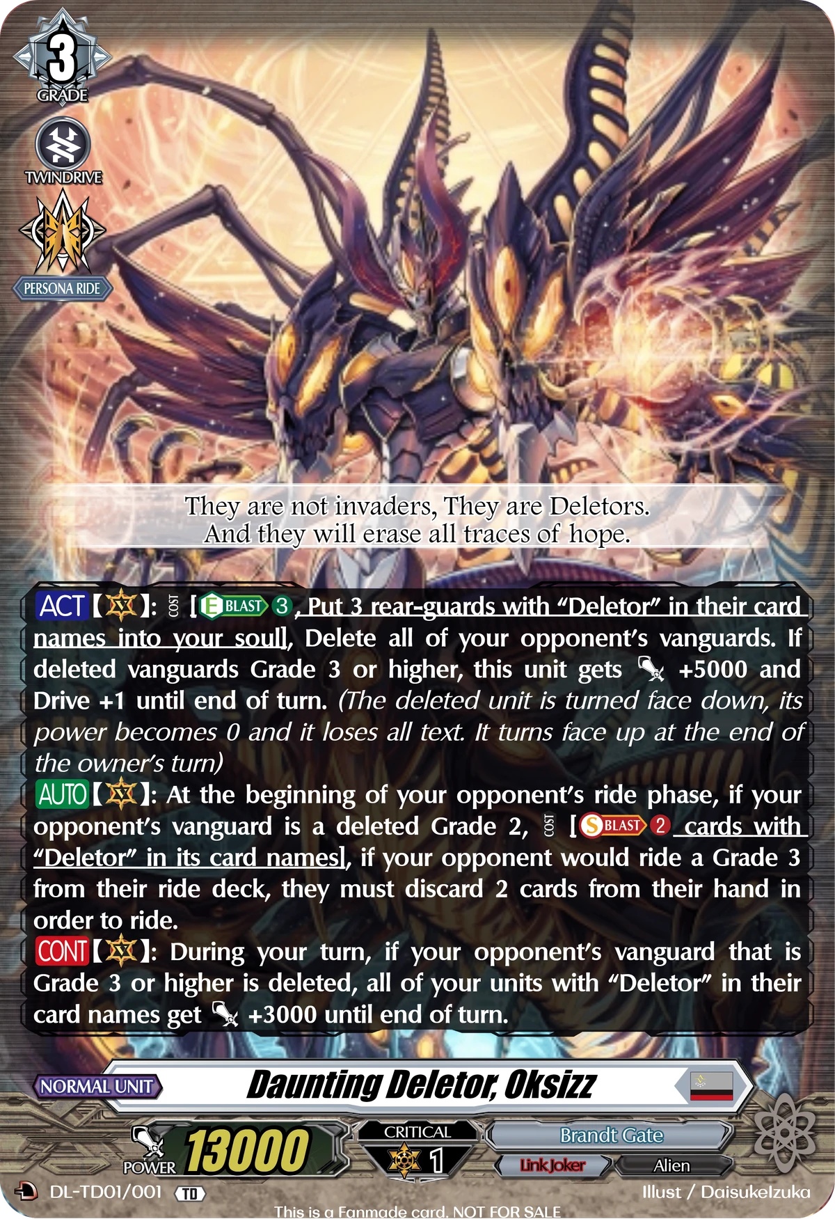 Daunting Deletor, Oksizz (D Series) | Cardfight!! Vanguard Fanon