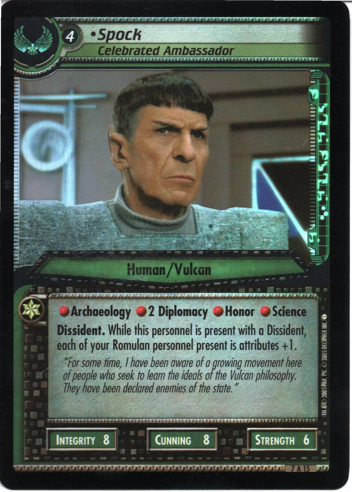 Spock - Celebrated Ambassador (Archive) | CardGuide Wiki | Fandom