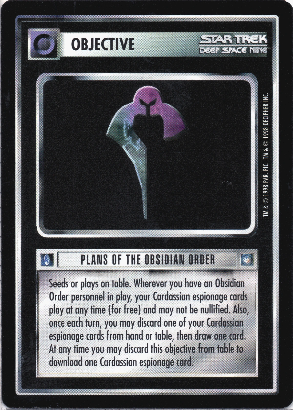 Plans of the Obsidian Order (DS9) | CardGuide Wiki | Fandom