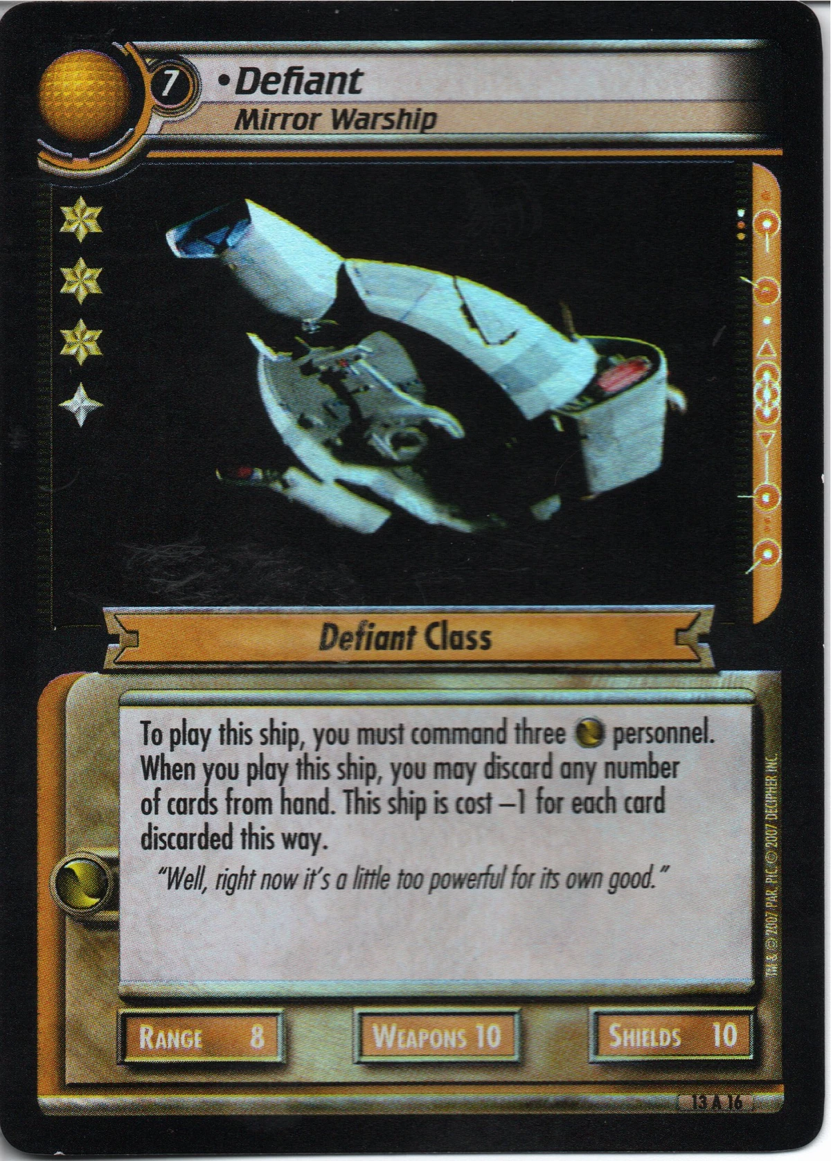 Defiant - Mirror Warship (Archive) | CardGuide Wiki | Fandom