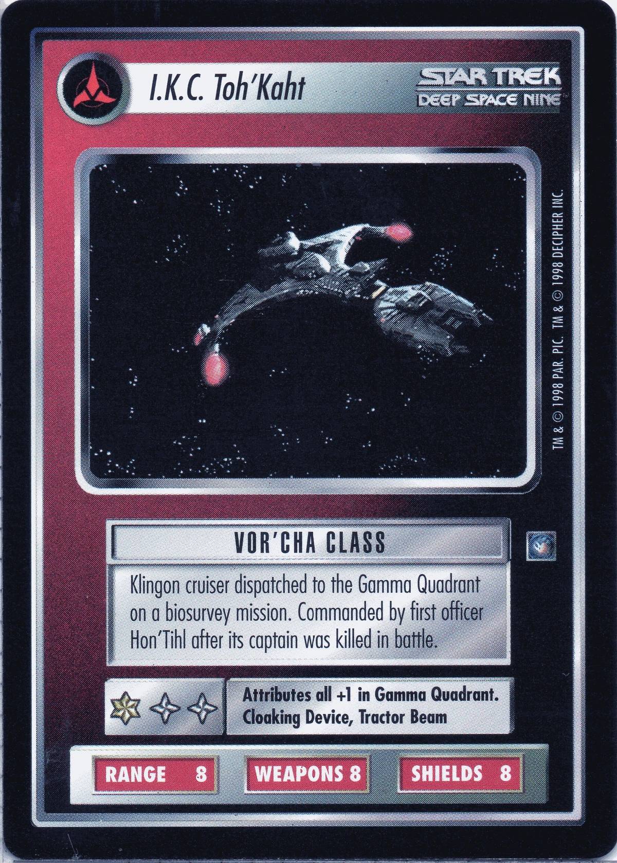 I.K.C. Toh'Kaht (DS9) | CardGuide Wiki | Fandom