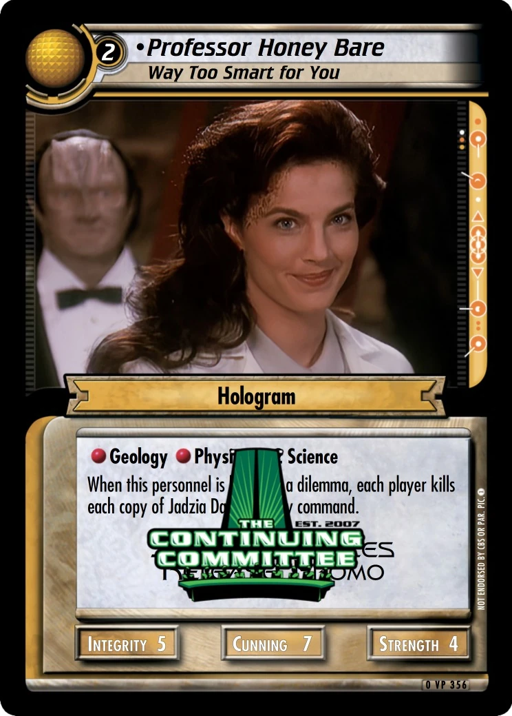 Professor Honey Bare Way Too Smart for You (VP TCC) CardGuide Wiki