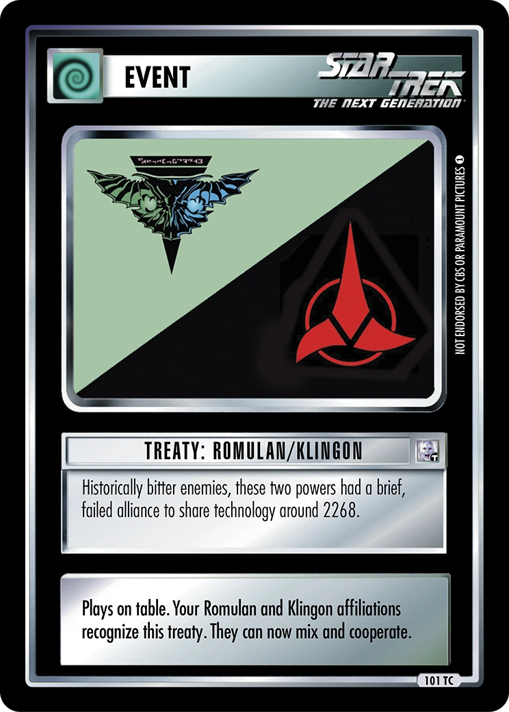 Treaty: Romulan/Klingon (PT) | CardGuide Wiki | Fandom