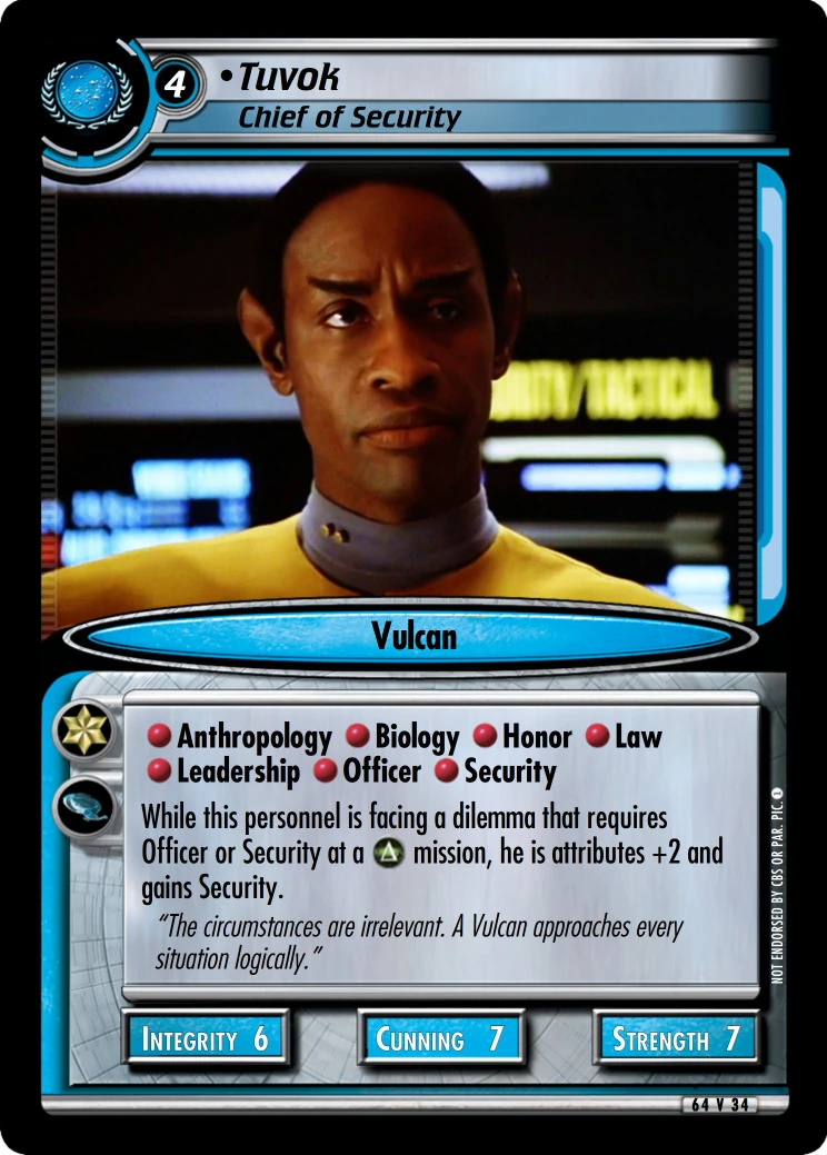 Tuvok - Chief of Security (FOW) | CardGuide Wiki | Fandom