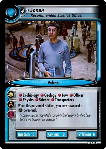 Sonakrecommendedscienceofficer SL