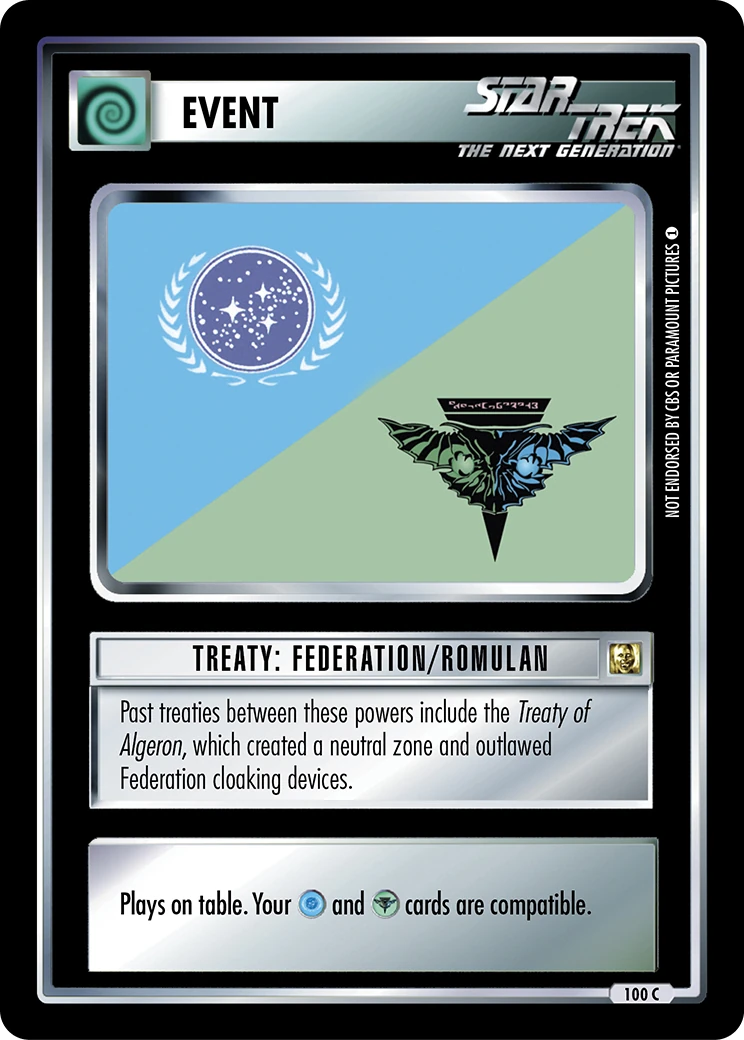 Treaty: Federation/Romulan (PR) | CardGuide Wiki | Fandom