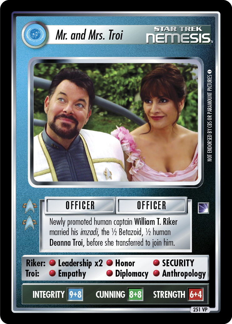 commander riker and deanna troi