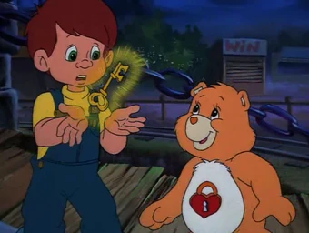 care bear with lock on tummy