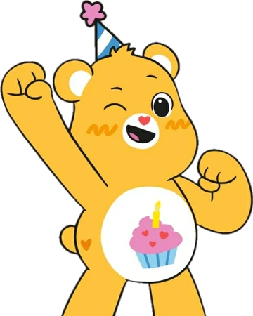 yellow care bear with cupcake