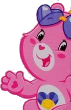 pink care bear with heart and sun