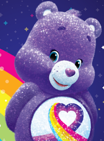 Pink care bear with heart and rainbow best sale