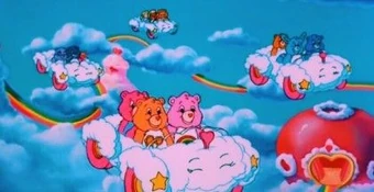care bear with cloud and rain