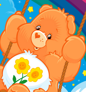 care bear with flower