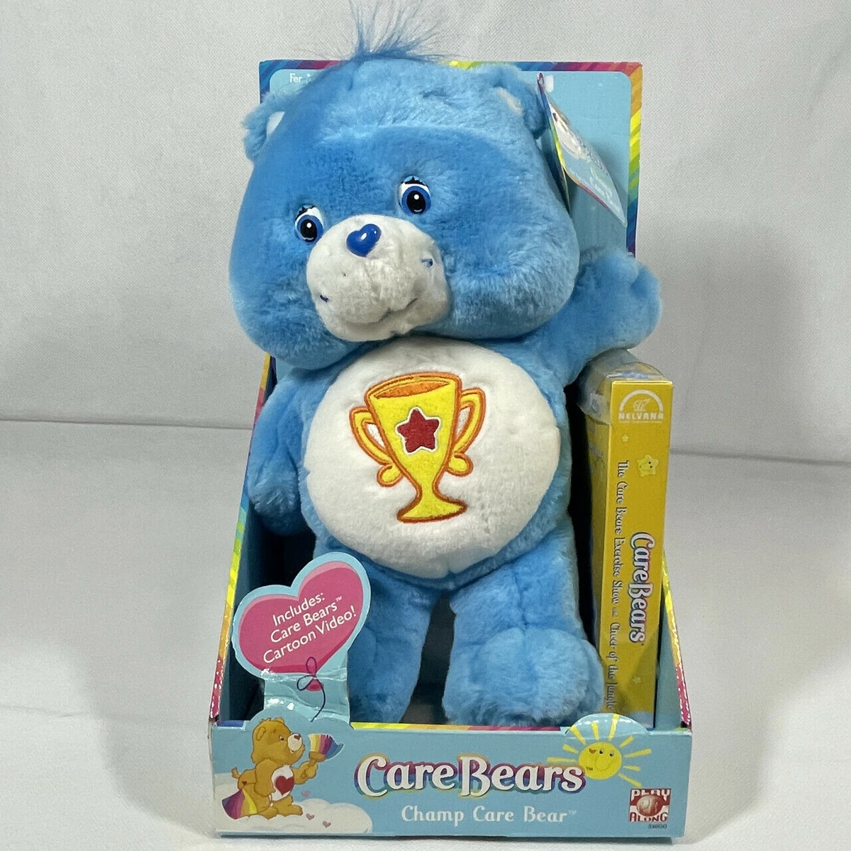 VINTAGE CARE BEARS Bedtime Bear Toy-Exclusive Tonka WWF 13 inch Rare