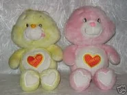 Pink I Love You Bear (right) compared to a normal I Love You Bear (left)