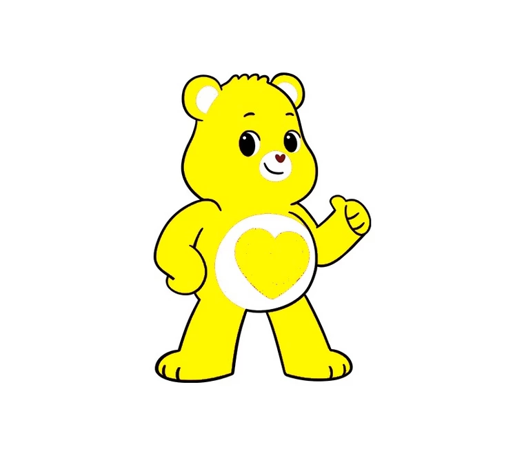 Unamed Yellow care bear with a yellow heart Care Bears fanon Wiki Fandom