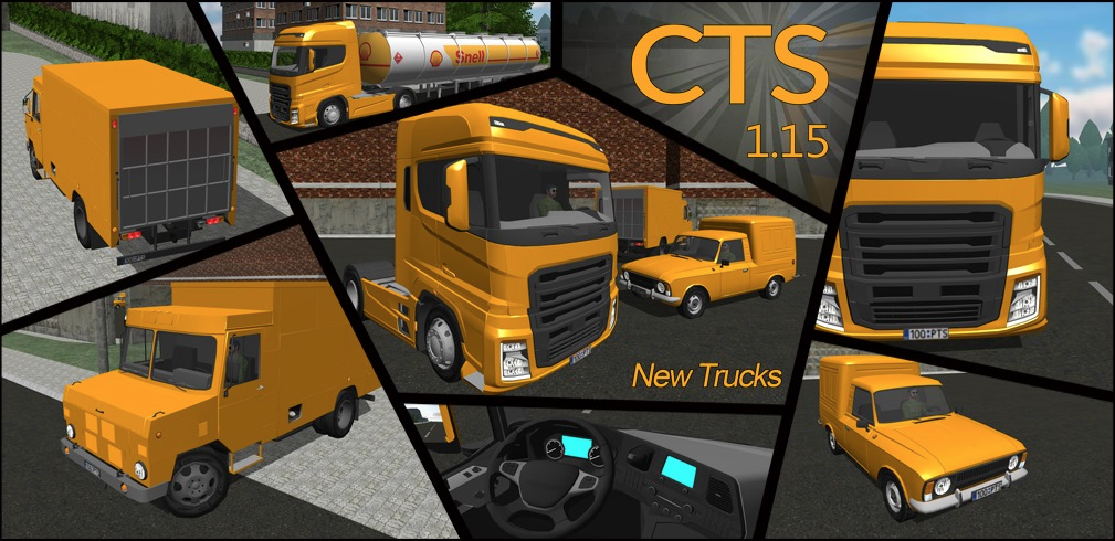 cargo transport simulator flatbed with trailer