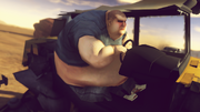 Don Dumpster as he appears in Carmageddon Max Damage for the Xbox One.