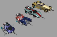 Various cars with weapon customizations.