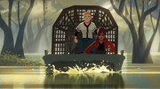 Carmen and Zack in a boat