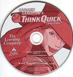 1999 Carmen Sandiego Think Quick Challenge PC CDRom Computer Game Win/Mac