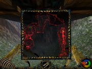 The map when playing as a dinosaur.