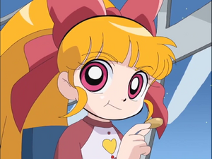 Momoko w trakcie jedzenia